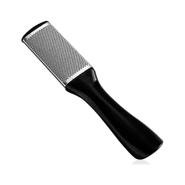 Hi,Fancy Foot File Stainless Steel Dead Skin Callus Removal Plastic Handle Scraper Professional Portable Household Pedicure Beauty Black