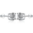 thumbnail image 5 of Pendientes de circonita de cuatro garras de plata S925, pendientes sencillos de un solo diamante, pendientes de diamantes de moda para hombres y mujeres, 5 of 5