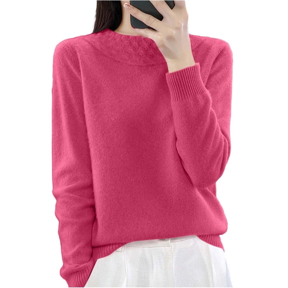 yillto Womens Mock Neck Sweater Soft Long Sleeve Warm Lightweight Undershirts Tops for Fall Winter