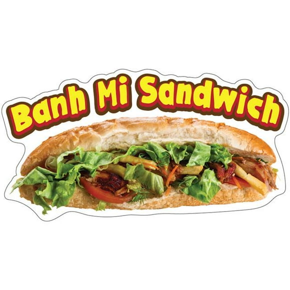 SignMission D-DC-16 Banh Mi Sandwich19 16 in. Banh Mi Sandwich Decal Concession Stand Food Truck Sticker