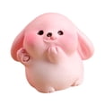 thumbnail image 3 of Rongfmy Statue en Résine Lapin Sculpture Animale Figurine Miniature Étagère de Collection Rose, 3 of 9