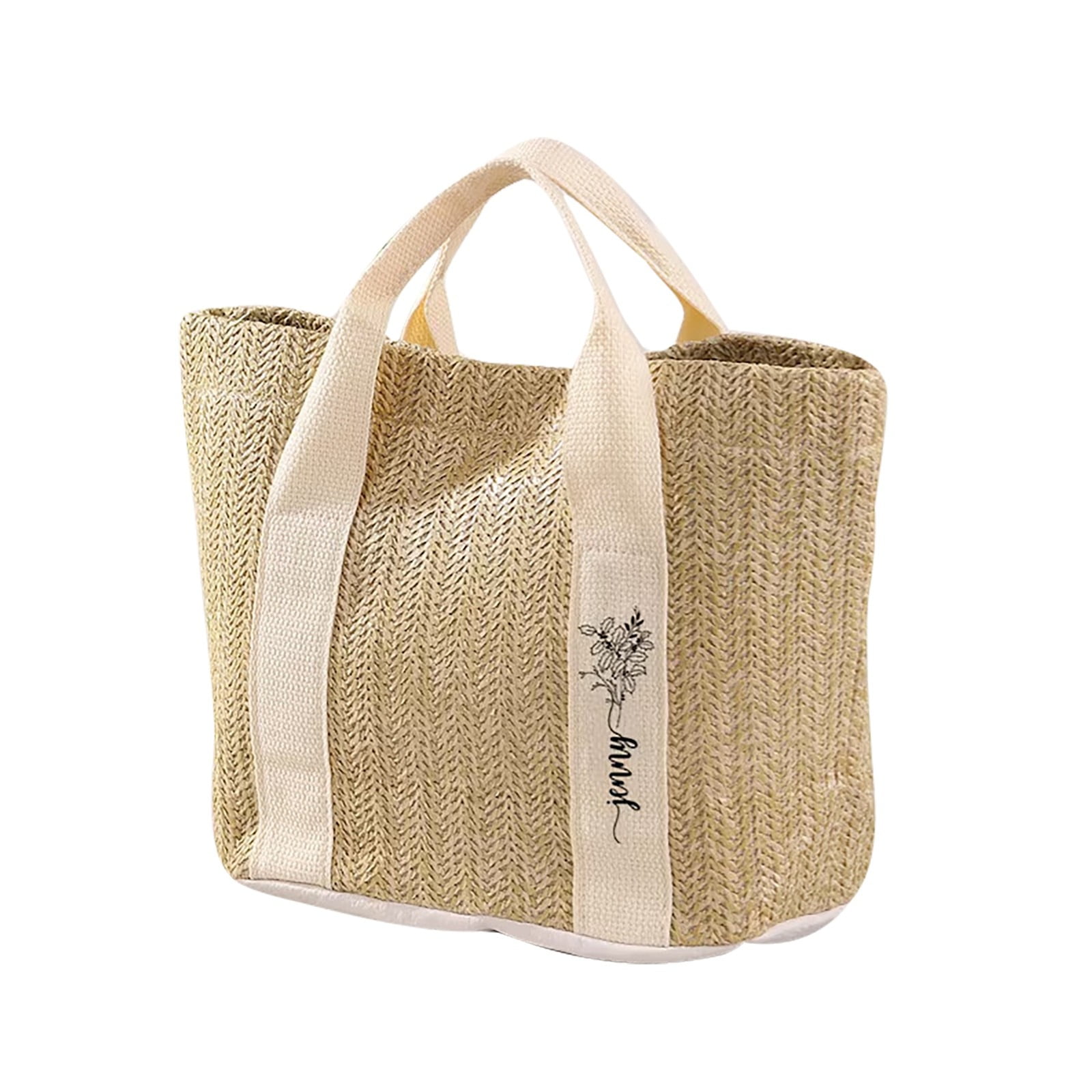 Large Capacity Beach Straw Bag Buckle Hand Held Shoulder Bag Beach - Main Image