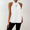 thumbnail image 2 of BangWanChi Womens Tank Tops with Built in Bra Ladies' Summer Casual Solid Color Popular Hanging Neck Sleeveless, 2 of 5
