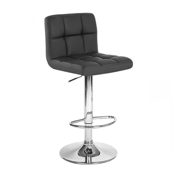 Boris Tabouret de Bar en Cuir Contemporain - Black