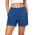 thumbnail image 2 of Hurxie Womens Sweat Shorts Casual Summer Short Loose Drawstring Lounge Running Athletic Shorts with Pockets Navy,L, 2 of 8