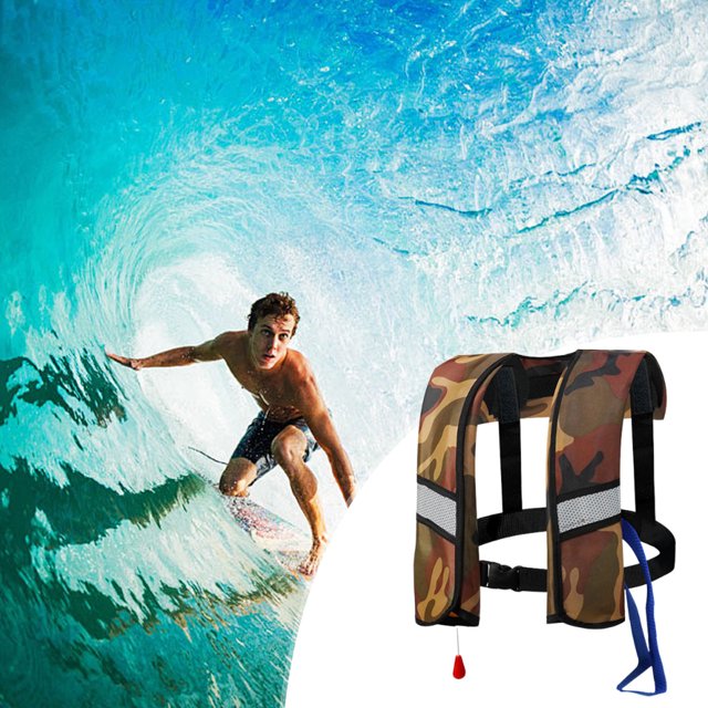 Inflatable Lifejacket for Adults,Snorkel Vest,Manual Inflation Swim Vest,Adjustable Buckle Lifejacket Fastening Tape Reflective Buoyancy Aid for All Water Sports Kayaking Sailing Fishing