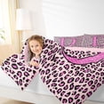 thumbnail image 5 of meiyoeat Glitter Leopard Print Letter D Twin Bedding Sets, Girls Teens, Pink Sparkle Monogrammed Bedding Comforter Set, Pink Reversible 7 Pieces, 5 of 6
