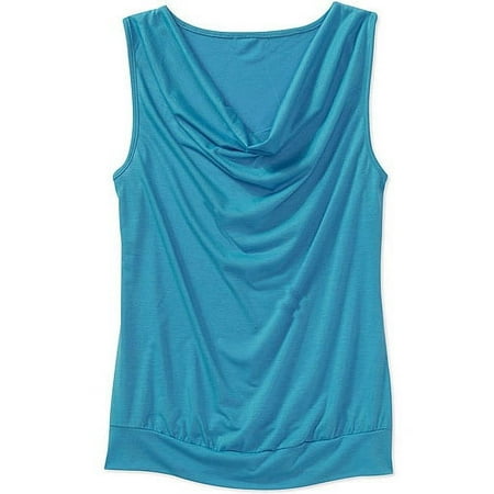 Susie Rose Juniors' Plus Cowl Neck Tank w/ Banded Bottom