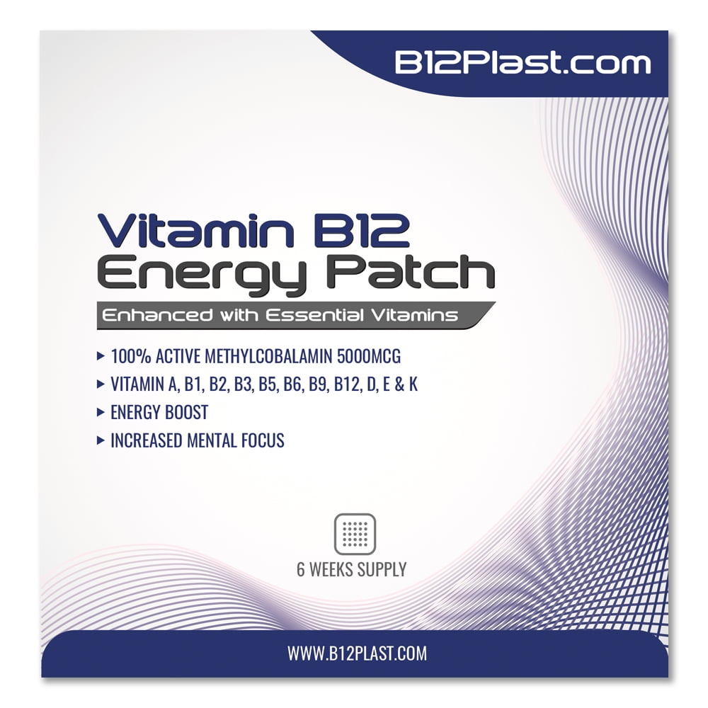 B12Plast Transdermal Vitamin B12 Patch 5000mcg plus 10 Essential