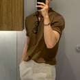 thumbnail image 5 of Under $10 Shirt Men, Men's Fashion Knit Casual Solid Color Short Sleeve Turndown Collar Blouse Shirt, 5 of 9