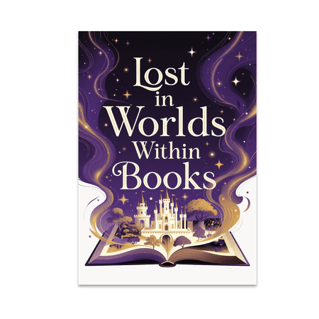 Lost in Worlds Within Books - Book Lover - 13x19 Poster Print