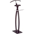 thumbnail image 2 of Chert Modern Suit Rack Clothes Valet Stand, Walnut Wood & Chrome Metal, 2 of 4