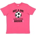 thumbnail image 3 of Inktastic Just a Girl Who Loves Soccer Youth T-Shirt, 3 of 5