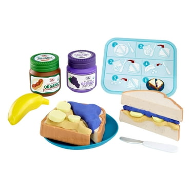 Little Tikes Creative Chef Peanut Butter & Jelly Kit with Make-It Mix Play Sand, 10 Accessories, Realistic Pretend Play Sandwich Maker, Boys, Girls, Ages 3 