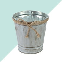 Metal Bucket Flower Vase Rustic Farmhouse Pot Flower Arrangement Centerpiece Vintage Can Planter for Home Office Balcony
