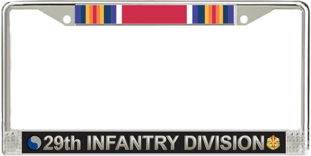 VETERAN 29TH INF DIV ARMY Metal License Plate Frame Tag Border Two Holes 