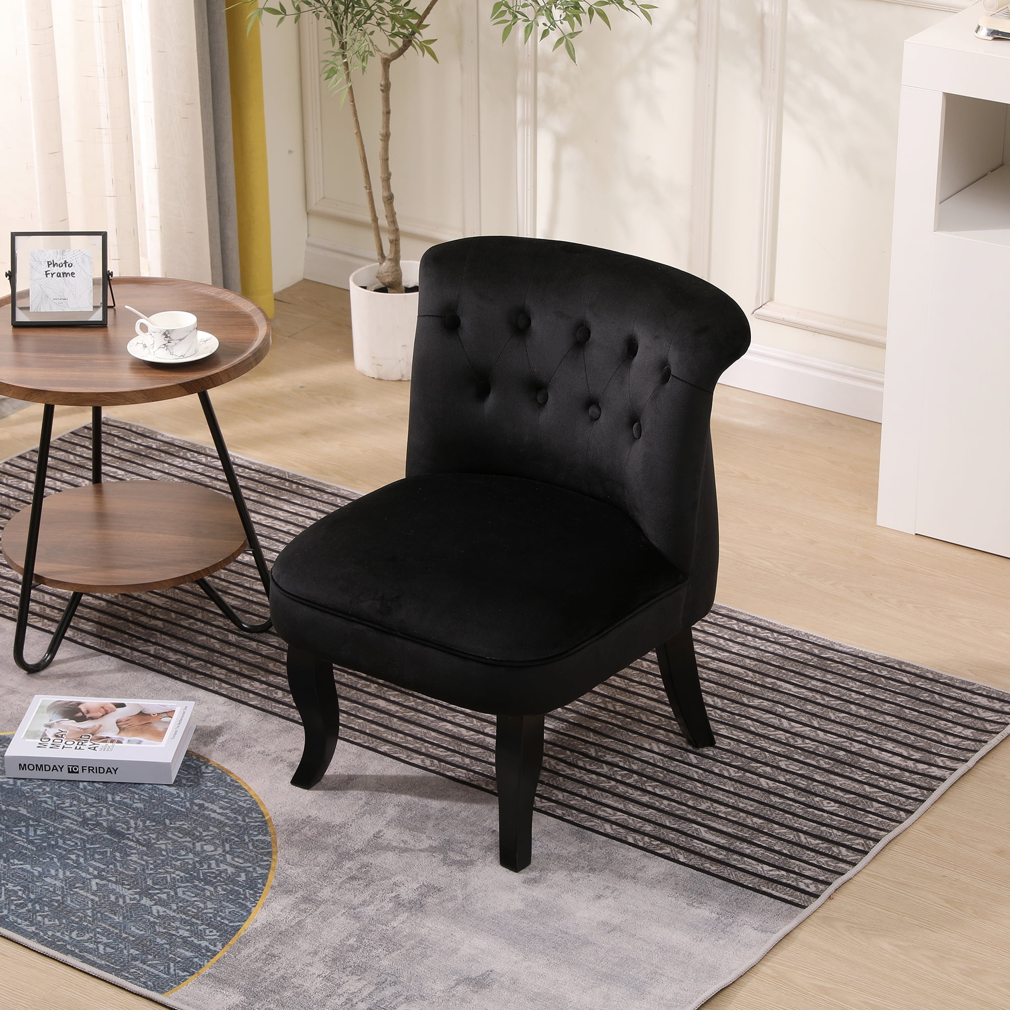 Kadyn 29" Wood Armchair, Single Sofa Chairs for Living Room, Upholstered Accent chairs, Black Kadyn 29" Wood Armchair, Single Sofa Chairs for Living Room, Upholstered Accent chairs, Black
