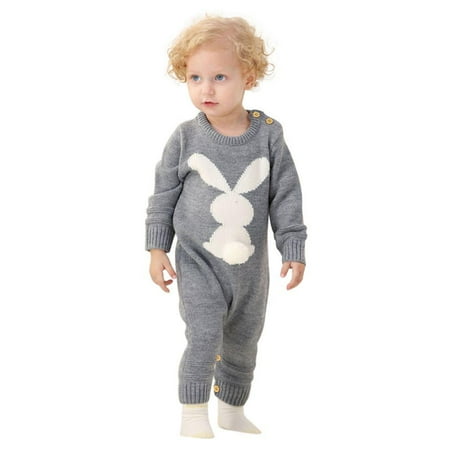 

Baby knit Long sleeve Romper Toddler Girl Jumpsuits Infant boy one piece Clothes Kids coat