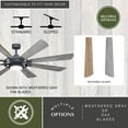 thumbnail image 6 of Vaxcel Burlington 68-in. Large Slate Gray Farmhouse Windmill Indoor Outdoor Ceiling Fan with DC Motor, Integrated LED Light Kit and Remote, 6 of 10