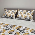 thumbnail image 2 of Lion Comforter & Sham Bedding Set, Unusual with the Rock Star Typography, 3 pcs Duvet Set Microfiber Filling Quilt, 5 Sizes, Dark Yellow White, by Ambesonne, 2 of 4