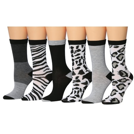 

Colorfut Women s 6-Pairs Colorful Funky Patterned Crew Dress Socks WC37-A