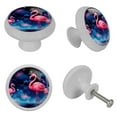 thumbnail image 4 of Flamingo Round Glow-in-the-Dark Dresser Hardware Pack: Fluorescent Drawer Pulls & Knobs for Cabinets, Wardrobes, and Dressers, 4 of 6