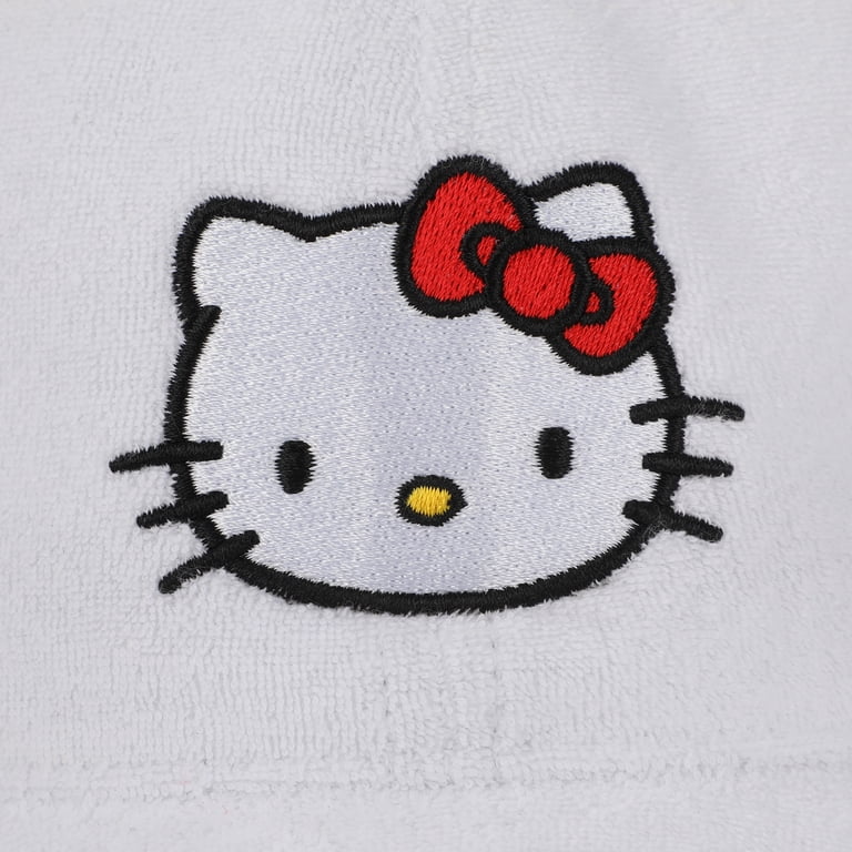 Hello Kitty Embroidered Character Head Art Adult White Baseball