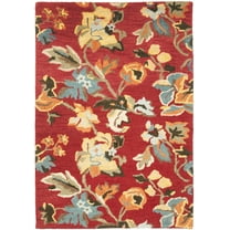 SAFAVIEH Blossom Molly Floral Wool Area Rug, Red/Multi, 4' x 6'