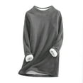 thumbnail image 3 of lcziwo Womens Sherpa Lined Pullover Mock Neck Long Sleeve Fleece Thermal Sweatshirt Loose Comfy Loungewear Tunic Tops Gray M, 3 of 6