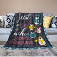 thumbnail image 2 of Penguin Blanket Penguin Gifts for Girls Women Just A Girl Who Loves Penguin Throw Blanket for Kids Adults Soft Warm Cozy Fleece Blanket for Couch Sofa ​Bed 40"x50", 2 of 6