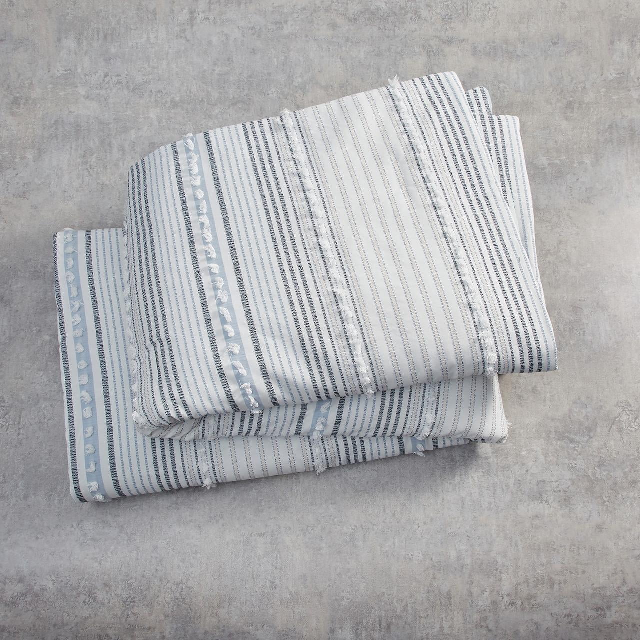 Better Homes & Gardens, Miles Stripe King Comforter Set, Blue/White, King, 12 Piece