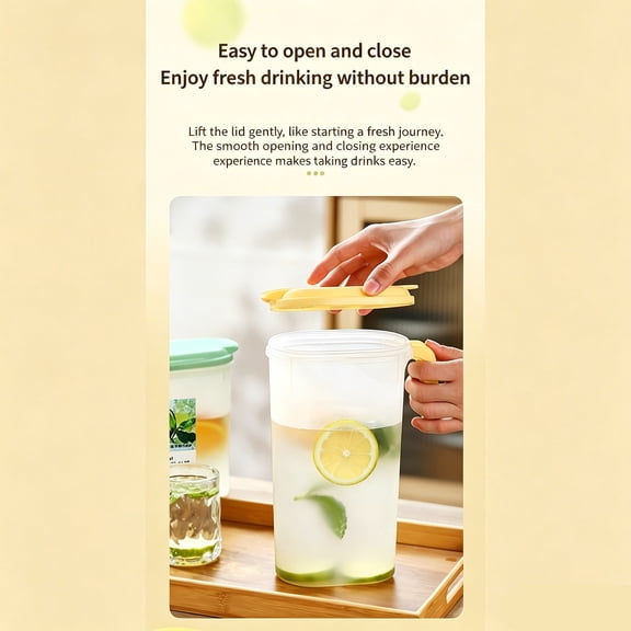 Clearance Under $1 Slim Oval Refrigerator Pitcher with Lid and Spout for Cold Drinks - 1800ml White
