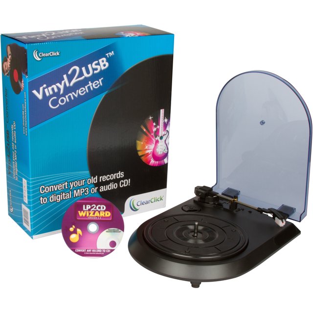 ClearClick Vinyl To USB Turntable Converter with LP2CD Wizard 2.0