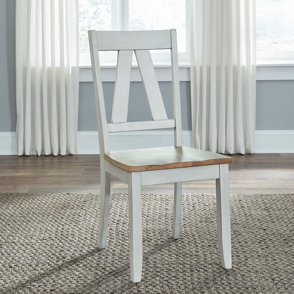 Liberty Furniture Lindsey Farm Dining Splat Back Side Chairs Set of 2 - White