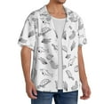 thumbnail image 2 of Pofeuu Sea Turtle Print Mens Casual Short Sleeve Shirts Beach Summer Spread Collar Pocket Tops Men's Casual Short-sleeved Shirt-, 2 of 5