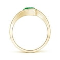 thumbnail image 2 of ANGARA Natural Semi Bezel-Set Solitaire Round Emerald Bypass Engagement Ring in 14K Yellow Gold for Women (Size-6.5mm) | May Birthstone, Anniversary, Jewelry Gift for Women | Natural Emerald Ring, 2 of 10