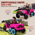 thumbnail image 4 of Qaba 12V 7A Kids Electric RC Car, Toddler Ride on Toys w/ 4WD/2WD Switch, Gift for Boys & Girls, Pink, 4 of 10