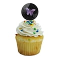 thumbnail image 5 of Purple Butterfly Watercolor Silhouette Cupcake Picks Toppers Decoration Set of 6, 5 of 6