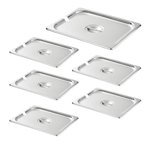 Cubierta para sartenes HECMAC de acero inoxidable, tamaño 1/2, paquete de 6