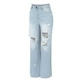 thumbnail image 5 of Endives Women's Jean Stylish Wide Leg Jeans With Holes, 5 of 8
