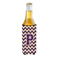 thumbnail image 2 of Carolines Treasures CJ1058-PMUK Letter P Chevron Purple and Gold Ultra Beverage Insulators for slim cans  Slim Can, 2 of 2
