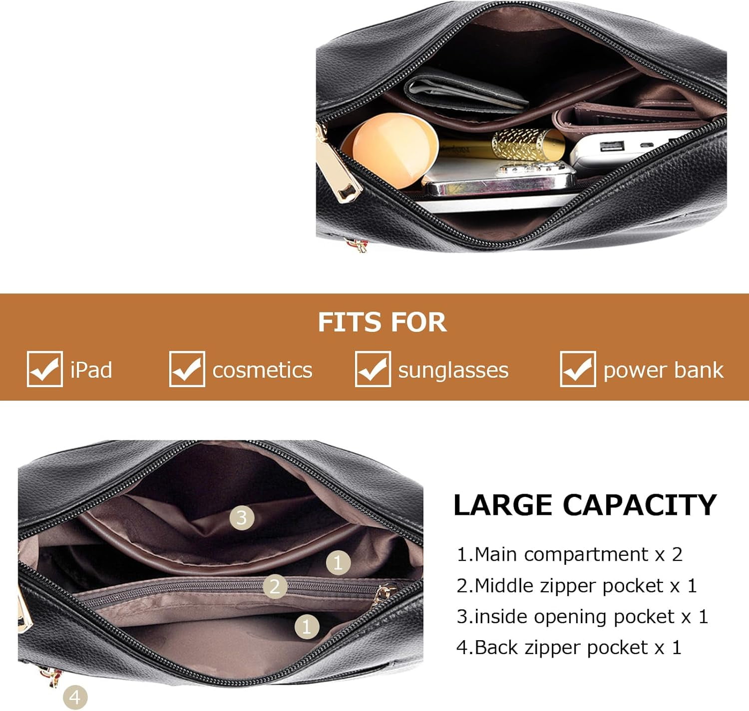 Hobo Bags for Women PU Leather Crossbody Purses Trendy Shoulder Handbag Tote Bag Satchel Bag