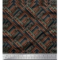 thumbnail image 1 of Soimoi Black Rayon Fabric Arrow & Triangle Geometric Print Fabric by the Yard 42 Inch Wide, 1 of 3