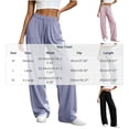 thumbnail image 3 of Yyeselk Womens Wide Leg Sun Protection Pants Lightweight Baggy Stretch High Waisted Slacks Drawstring Casual Joggers Trousers Black L, 3 of 7