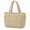 Khaki, variant on Puffer Tote Bag for Women with Laptop Compartment and Luggage Sleeve, Quilted Work and Travel Bag, Beige