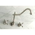 thumbnail image 5 of Kingston Brass Roman Tub Faucet, Brushed Nickel, Wall Mount KS1028AX, 5 of 6