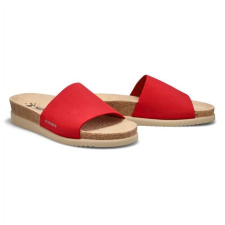 Mephisto Hanik Size US 9 M EU 39 Women's Nubuck Platform Slide Sandals Red