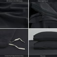 thumbnail image 7 of MooMee Duvet Cover Set King 100% Washed Cotton Twill Ultra-Soft Breathable Linen Like 3-Piece (Black, 104"x90"), 7 of 7