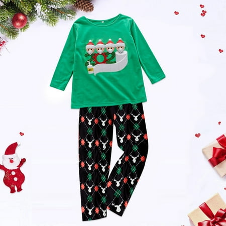 

Christmas Gifts Christmas Women Mommy Printed Top+Pants Xmas Family Matching Pajamas Set Cotton Blends Green S