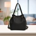 thumbnail image 6 of EHJRE Bucket Bag for Women Detachable Shoulder Strap Portable Stylish Commuting Travel Black, 6 of 9